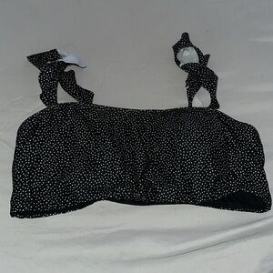 Black w white dot swim top